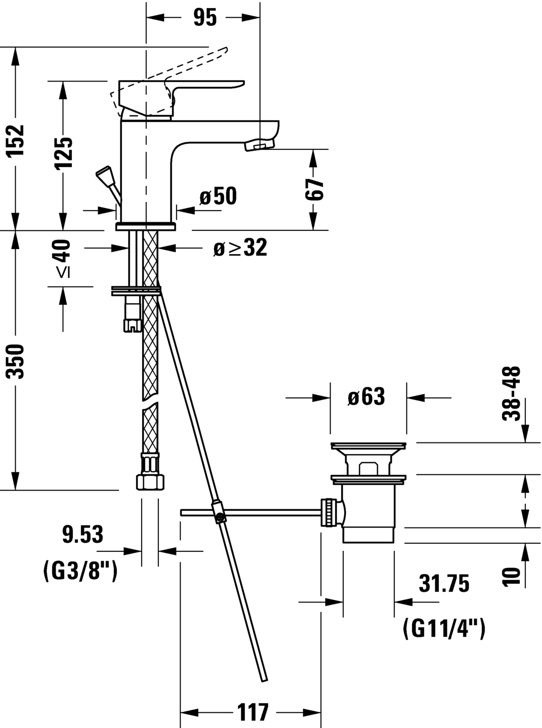 Single lever basin mixer S, A11010001