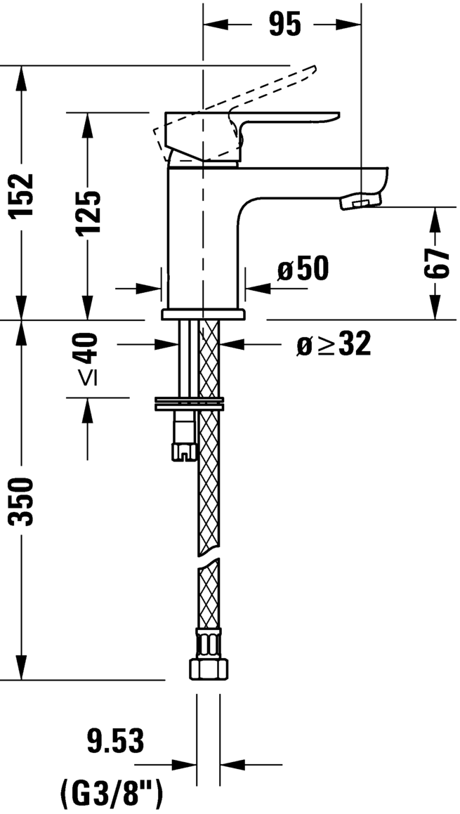 Single lever basin mixer S, A11010002