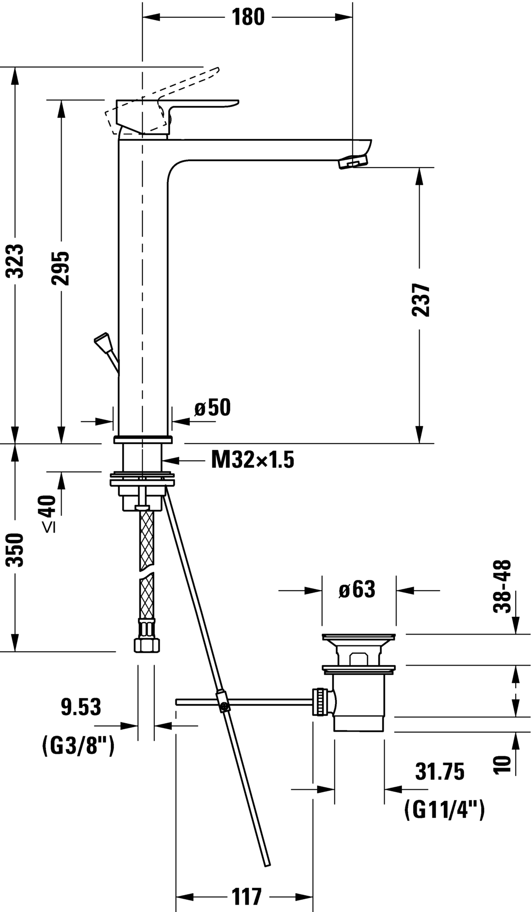 Single lever basin mixer XL, A11040001