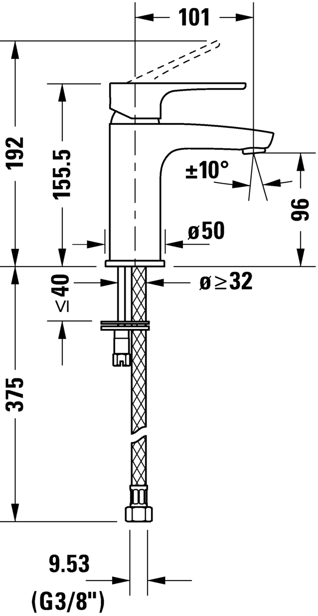 Single lever basin mixer S, B11010002