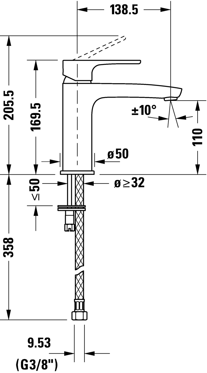 Single lever basin mixer M, B11020002