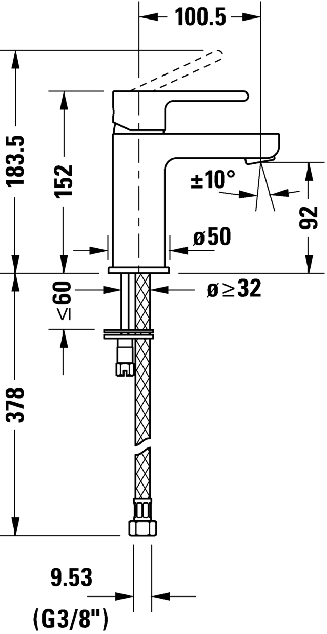 Single lever basin mixer S, B21010002