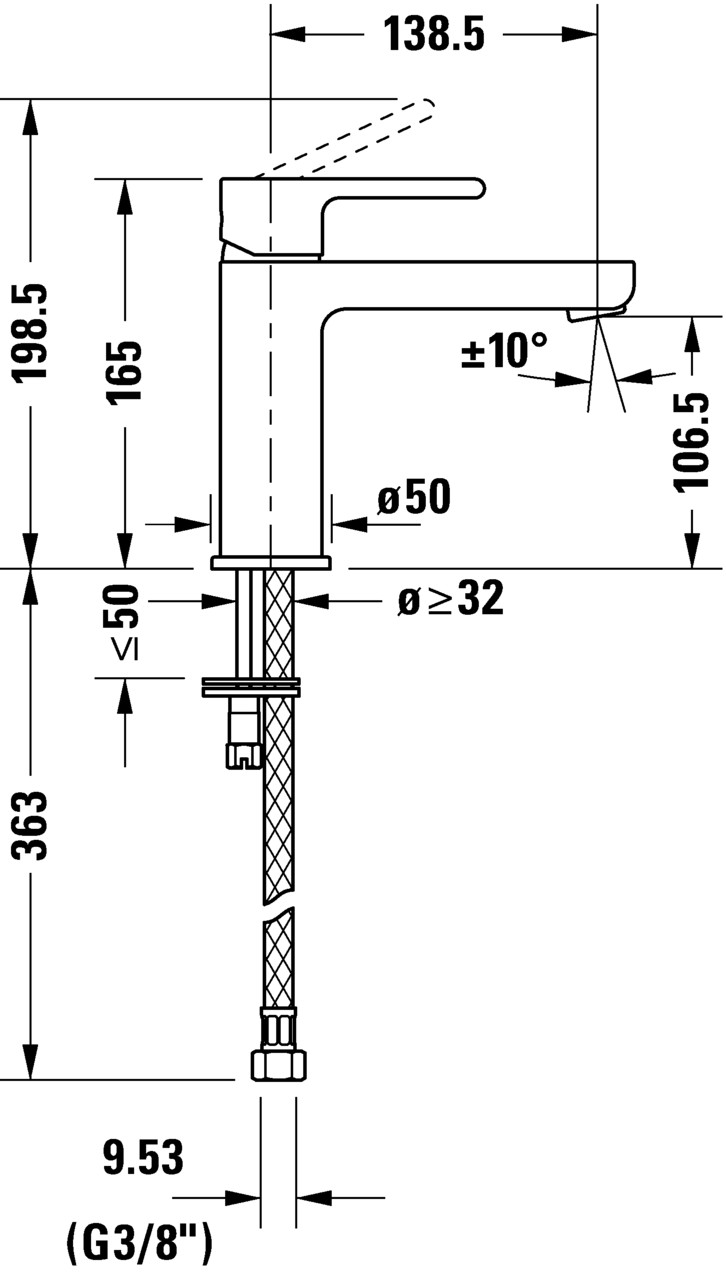 Single lever basin mixer M, B21020002