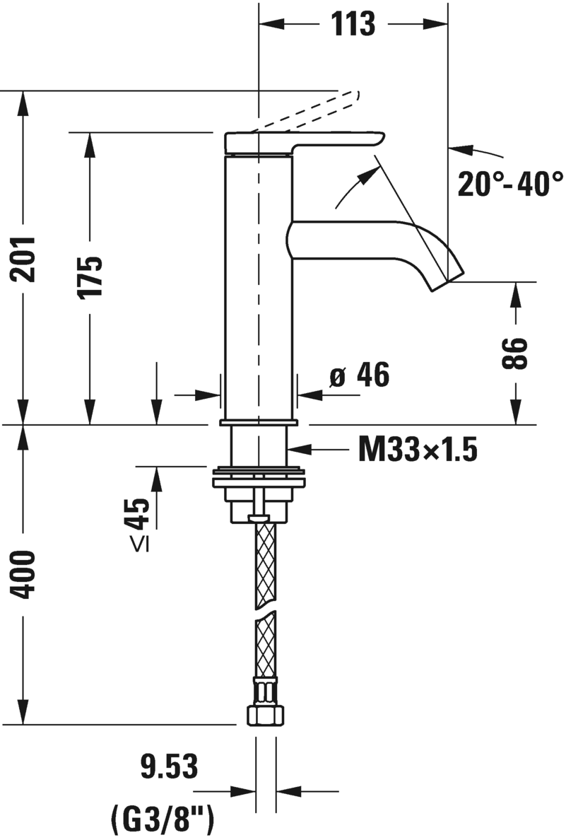 Single lever basin mixer M, C11020002