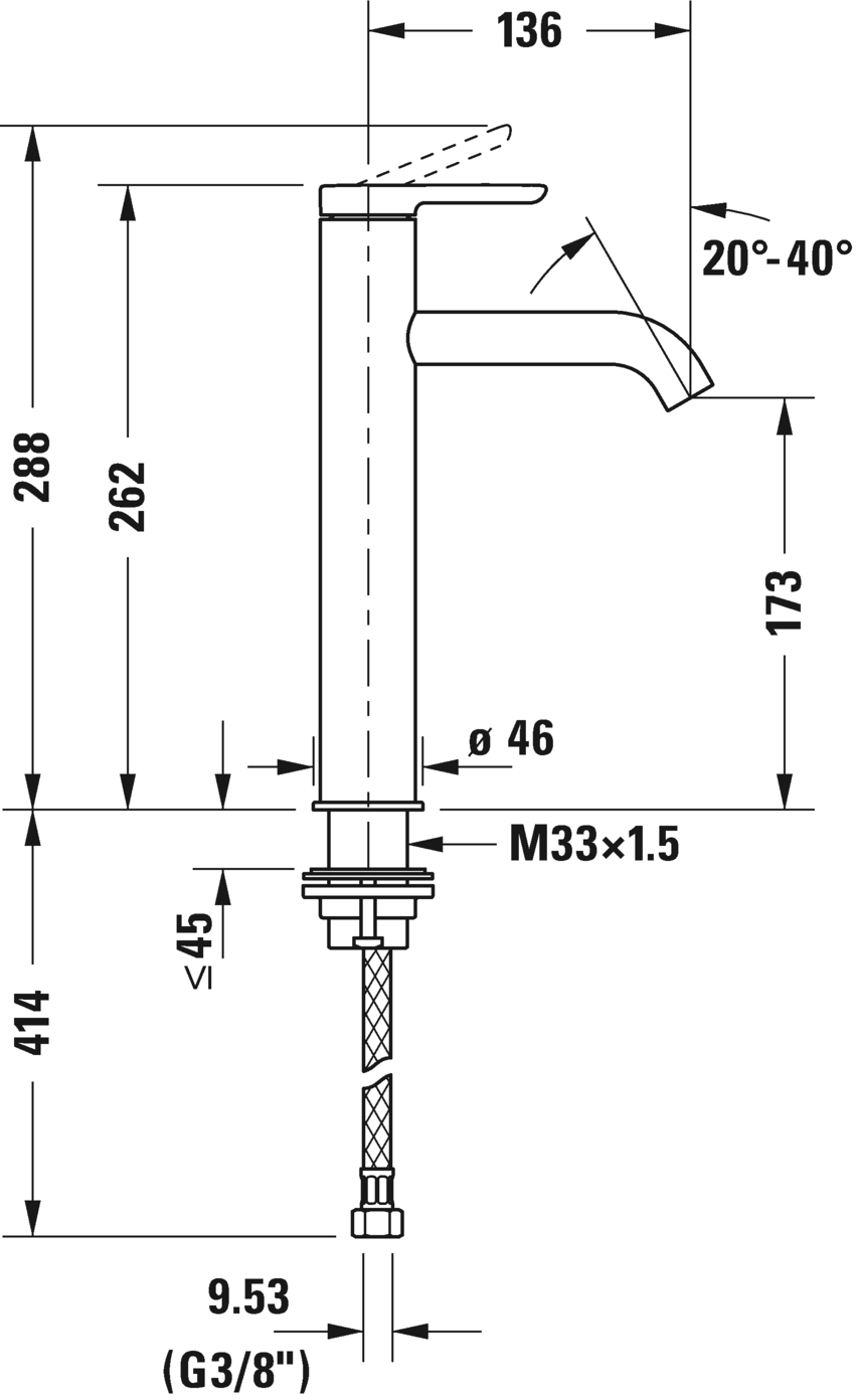 Single lever basin mixer L, C11030002