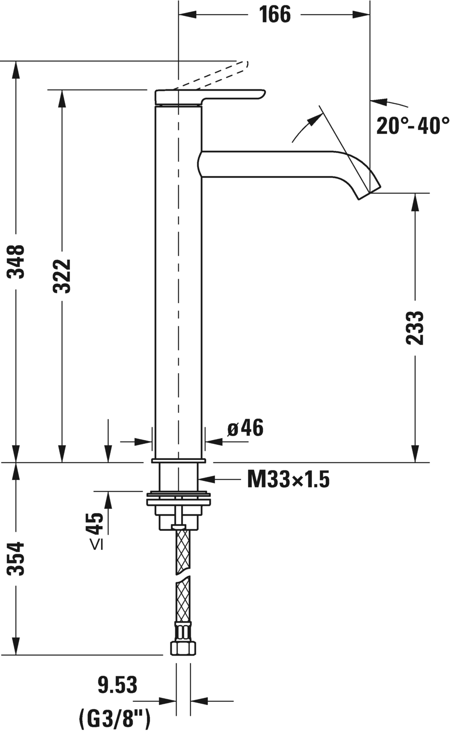 Single lever basin mixer XL, C11040002