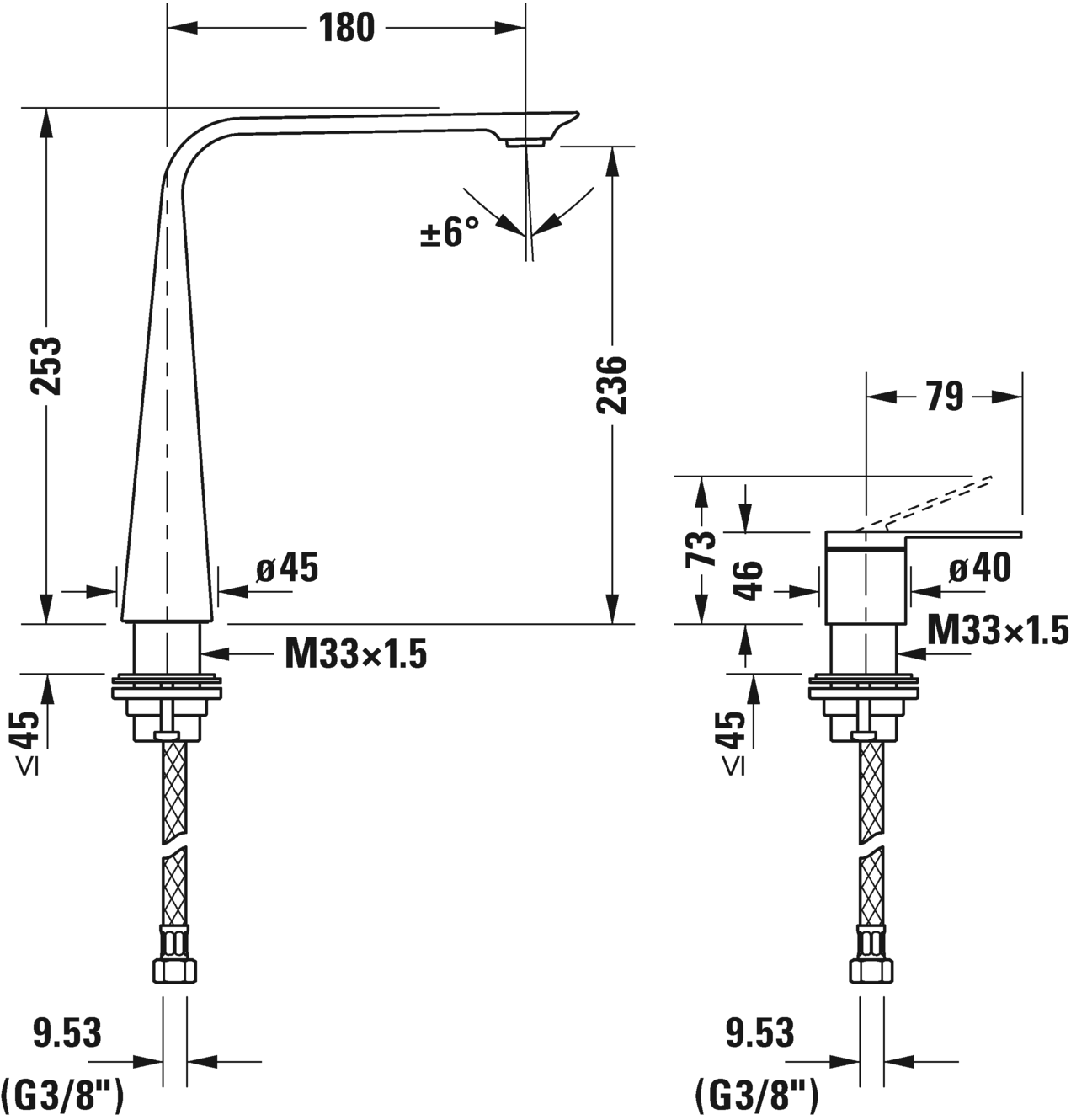 2-hole basin mixer XL, D11130002