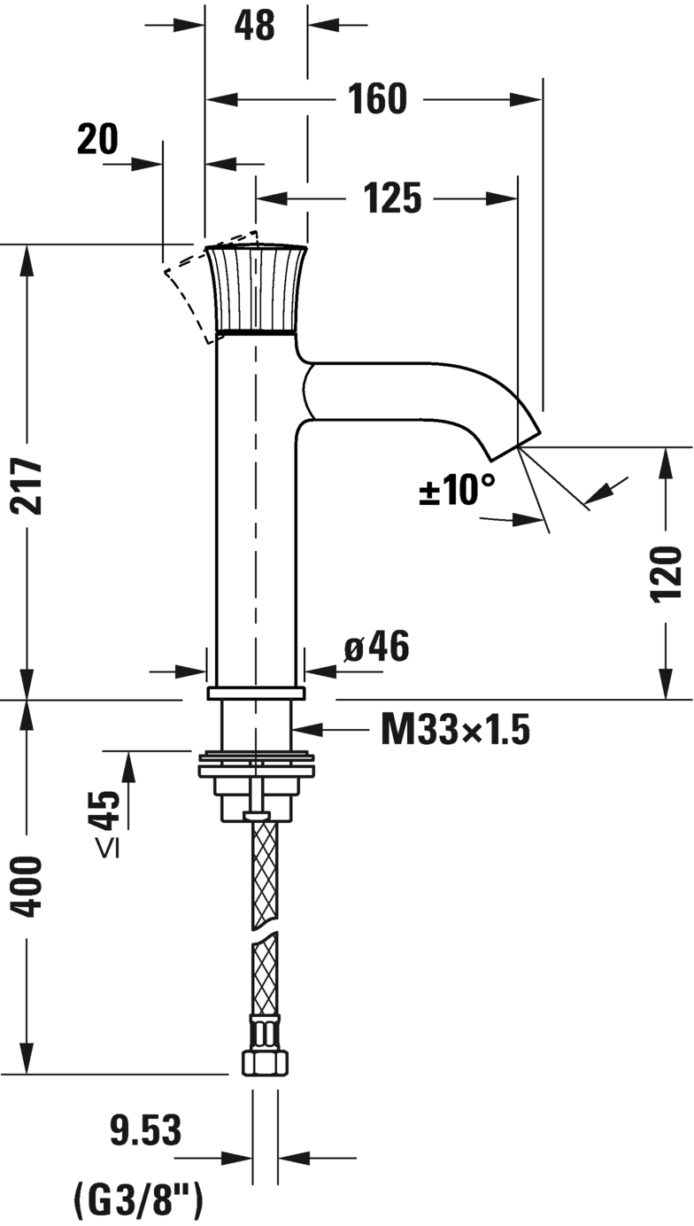 Single lever basin mixer M, WT1020002