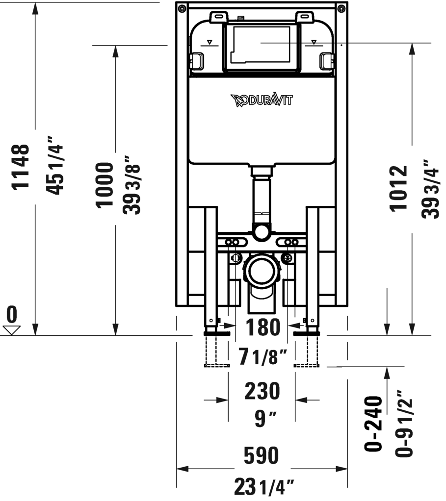 Toilet in-wall tank & carrier, Standard, WD1022