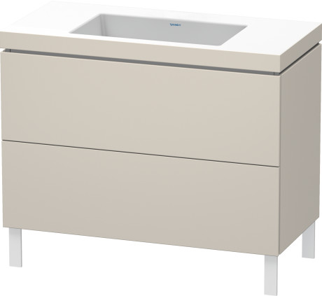Lavabo pour meuble c-bonded avec meuble sous lavabo à poser, LC6938N9191 lavabo pour meuble Vero Air inclus