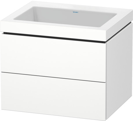 Furniture washbasin c-bonded with vanity wall-mounted, LC6926N1818 furniture washbasin Vero Air included