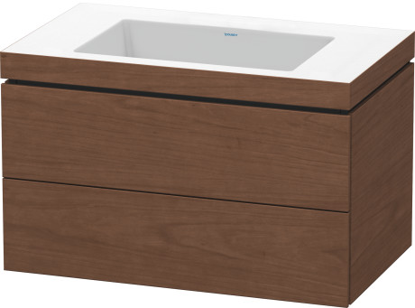 Furniture washbasin c-bonded with vanity wall-mounted, LC6927N1313 furniture washbasin Vero Air included