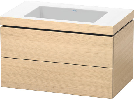 Furniture washbasin c-bonded with vanity wall-mounted, LC6927N7171 furniture washbasin Vero Air included