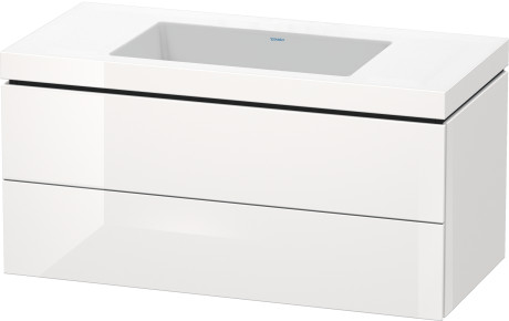Furniture washbasin c-bonded with vanity wall-mounted, LC6928N2222 furniture washbasin Vero Air included