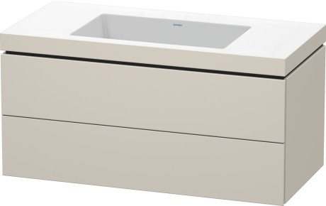 Furniture washbasin c-bonded with vanity wall mounted, LC6928N9191 furniture washbasin Vero Air included