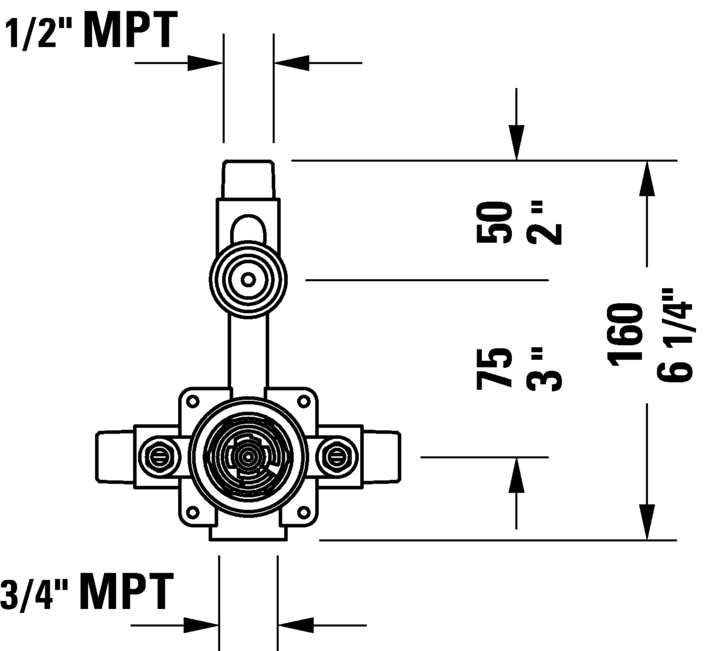 Pressure balance rough-in valve, GK0900009