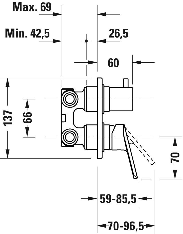 Single lever bath mixer concealed set, N15210008