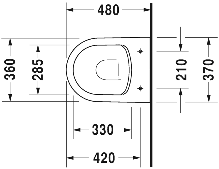 Vägghängd WC-skål Compact Duravit Rimless®, 259009