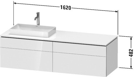 Meuble sous lavabo suspendu, LC4871 L/R