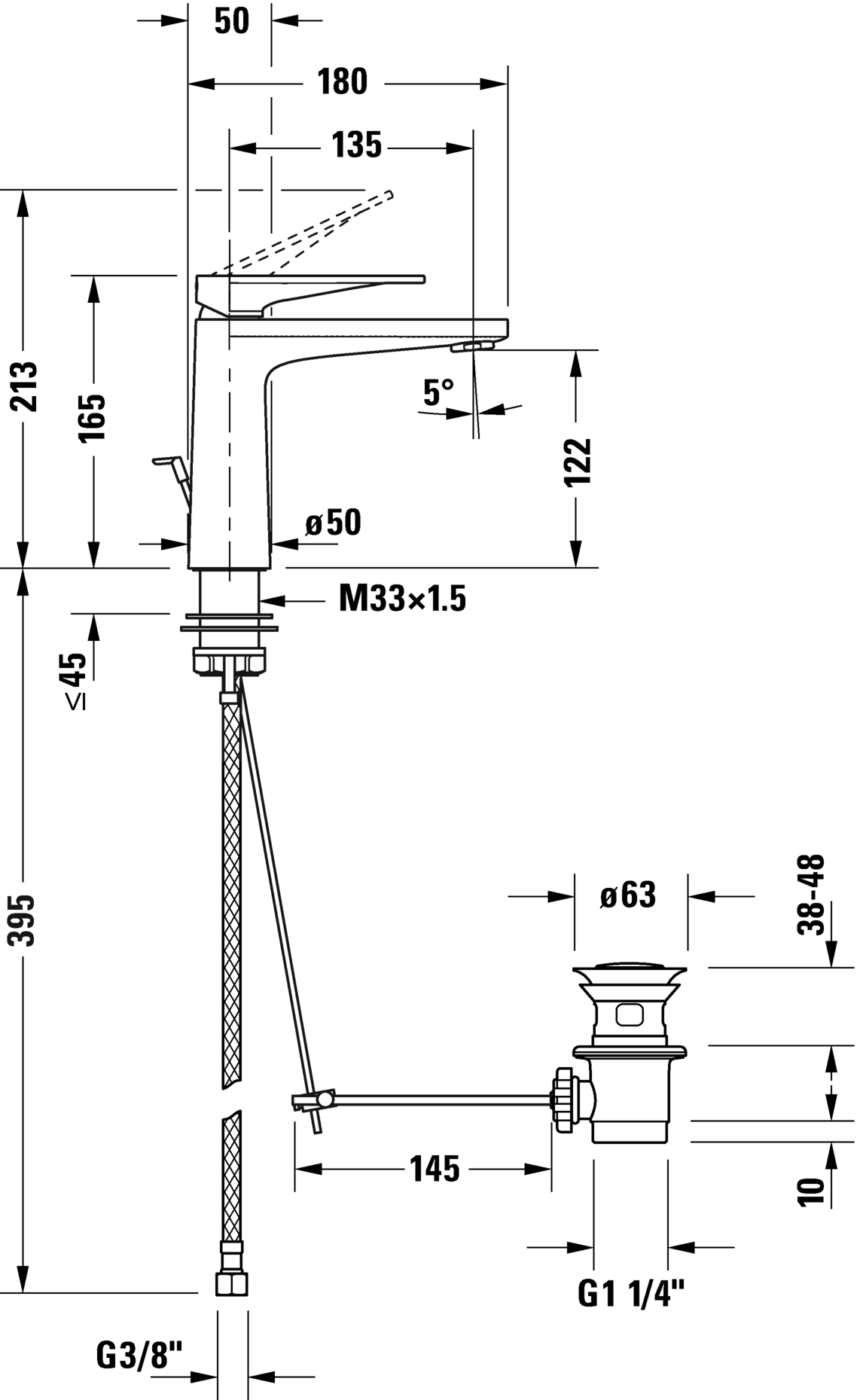 Mitigeur monocommande de lavabo M, TU1020001