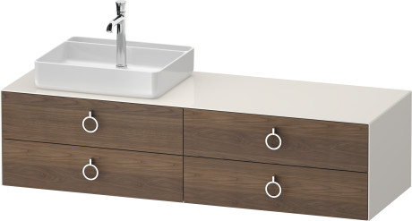 Vanity unit wall-mounted, WT4995L77H40000 upper drawer under the ceramics including cut-out for siphon and siphon cover