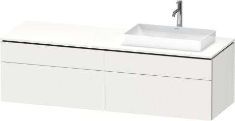 Vanity unit wall-mounted, LC4871R18180000 upper drawer under the ceramics including cut-out for siphon and siphon cover