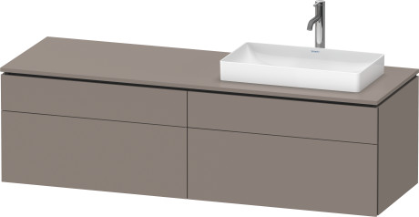 Vanity unit wall-mounted, LC4871R43430000 upper drawer under the ceramics including cut-out for siphon and siphon cover