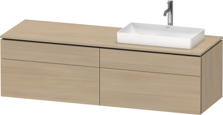 Vanity unit wall-mounted, LC4871R71710000 upper drawer under the ceramics including cut-out for siphon and siphon cover