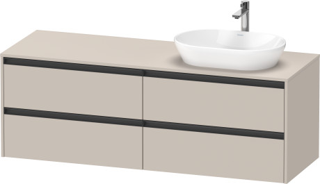 Vanity unit wall-mounted, K24899R91910000 upper drawer under the ceramics including cut-out for siphon and siphon cover