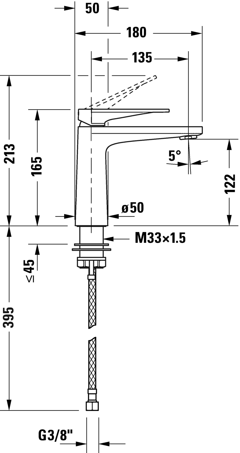 Miscelatore monocomando per lavabo M, TU1020002