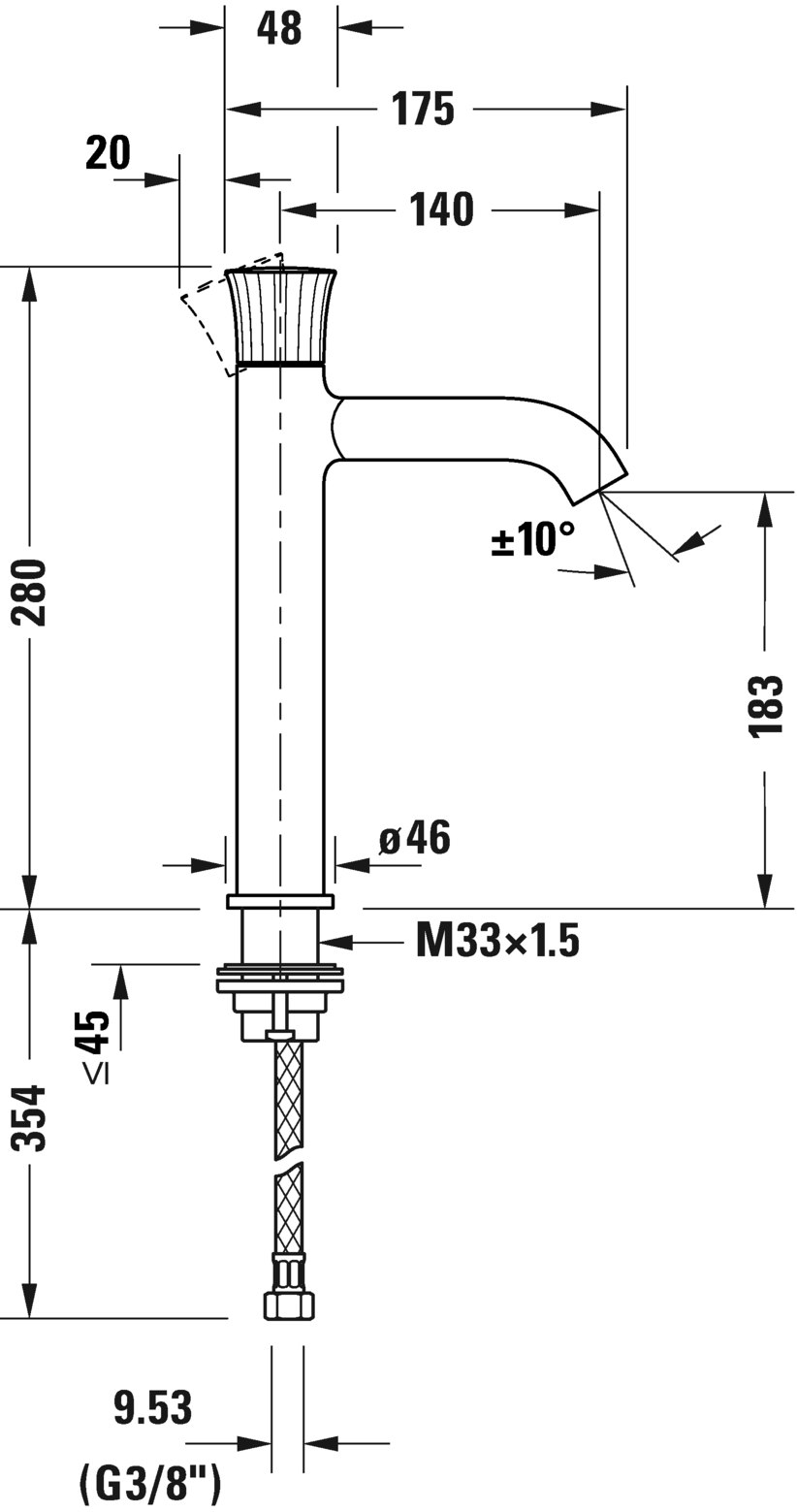 Single lever basin mixer L, WT1030002