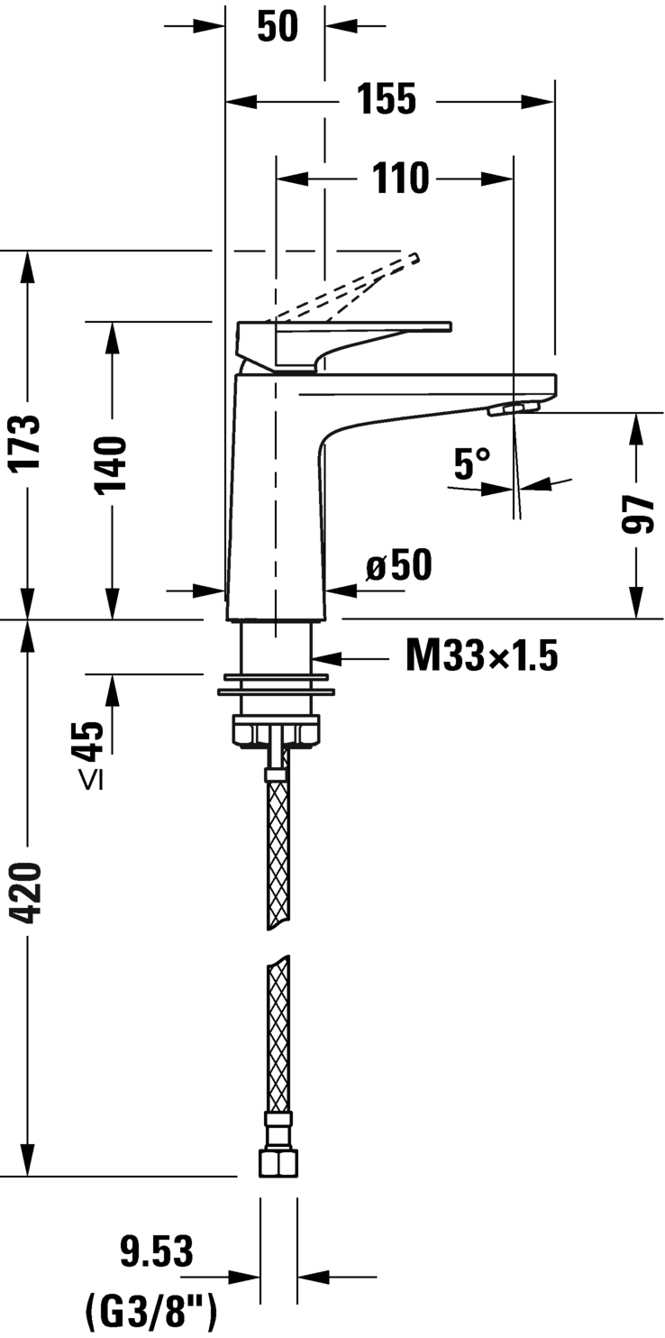 Single lever basin mixer S FreshStart, TU1011002