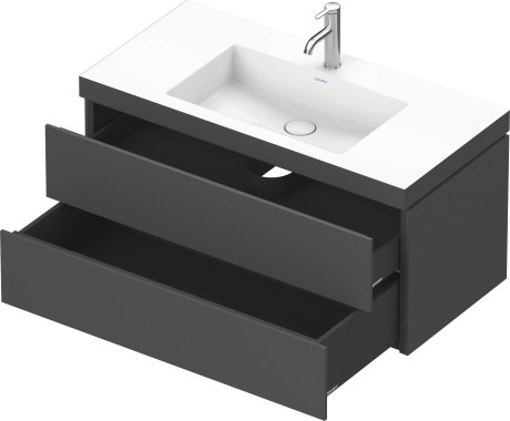 Furniture washbasin c-bonded with vanity wall-mounted, LC6928O4949 furniture washbasin Vero Air included
