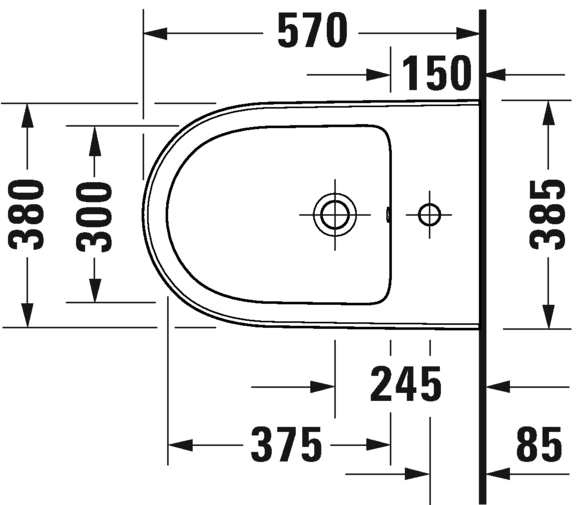 Bidet wall mounted, 226315