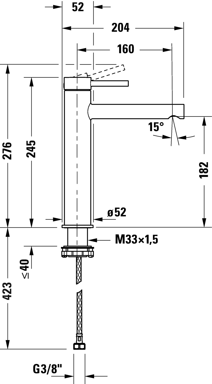 Single lever basin mixer L, CE1030002