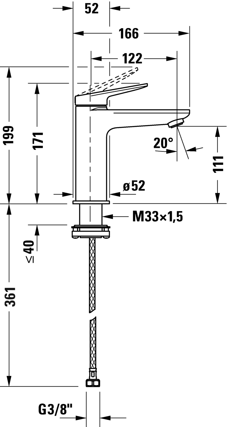 Einhebel-Waschtischmischer M, WA1020002