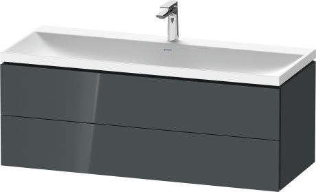 Mineral cast washbasin c-shaped with vanity wall mounted, LC6953O38380000