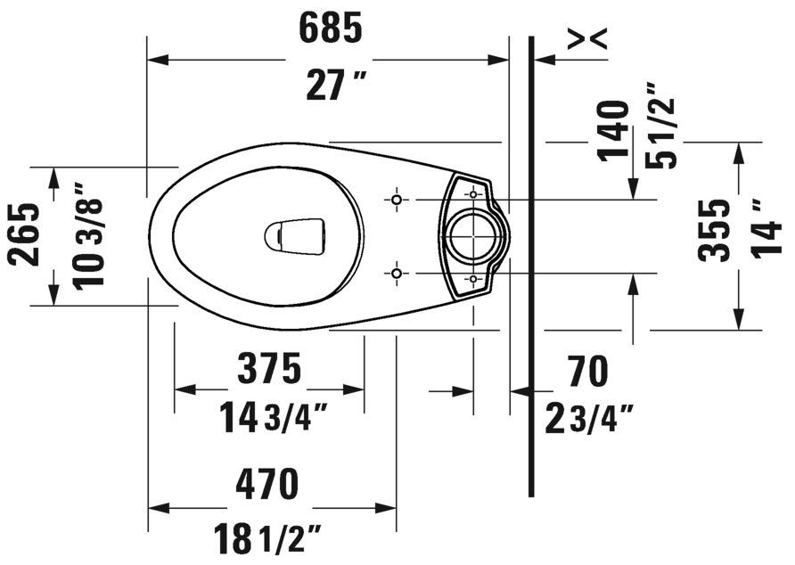 Copriwater Standard Duravit D-Code Vital per disabili 60410000