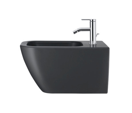 Wall-mounted bidet, 2258151300 Anthracite Matt, Number of faucet holes per wash area: 1