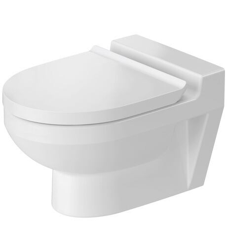 Toilet seat, 0021390000 White High Gloss, Hinge colour: Stainless steel, Wrap over
