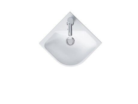 Corner Basin, 0722430000 White High Gloss, Semi-circular, Number of washing areas: 1 Middle, Number of faucet holes per wash area: 1 Middle