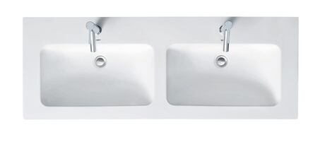 Wall Mounted Sink, 2336130000 White High Gloss, Number of basins: 2 Left, Right, Number of faucet holes: 1 Middle, cUPC listed: No
