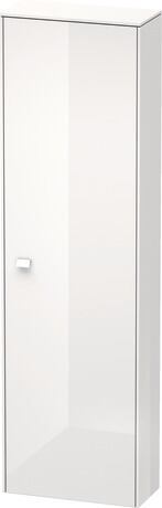 Tall cabinet, BR1321R2222 Hinge position: Right, White High Gloss, Decor, Handle White