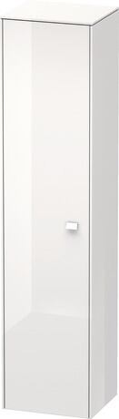 Tall cabinet, BR1330L2222 Hinge position: Left, White High Gloss, Decor, Handle White