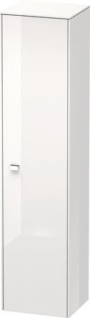 Tall cabinet, BR1330R1022 Hinge position: Right, White High Gloss, Decor, Handle Chrome