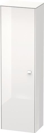 Tall cabinet, BR1331L2222 Hinge position: Left, White High Gloss, Decor, Handle White