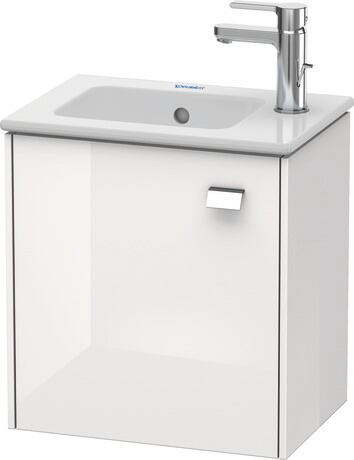 Vanity unit wall-mounted, BR4000L1022 White High Gloss, Decor, Handle Chrome