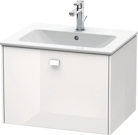 Vanity unit wall-mounted, BR400102222 White High Gloss, Decor, Handle White
