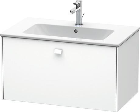 Meuble sous lavabo suspendu, BR400201818 Blanc mat, Décor, Poignée Blanc