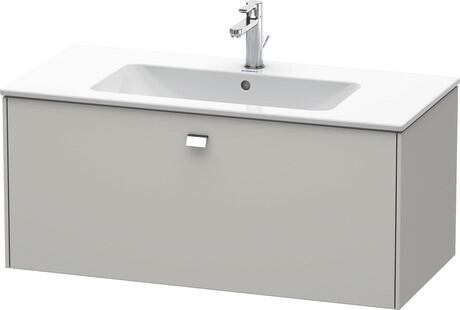 挂壁式浴柜, BR400301007 混凝土灰 哑光, 饰面, 把手 镀铬